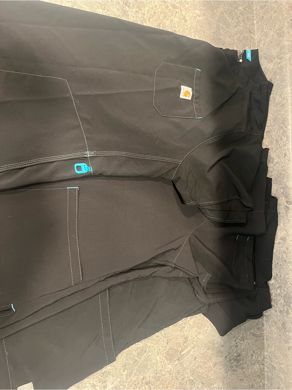 Carhartt Black Cargo Work Top with Teal Accents